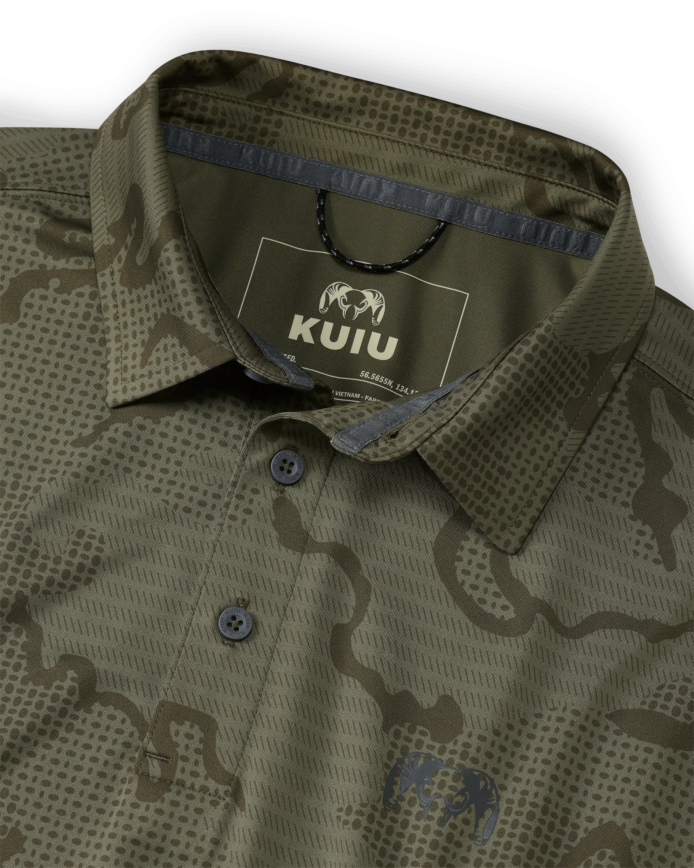 Alternative view of KUIU Performance Polo | Dark Sage Tonal