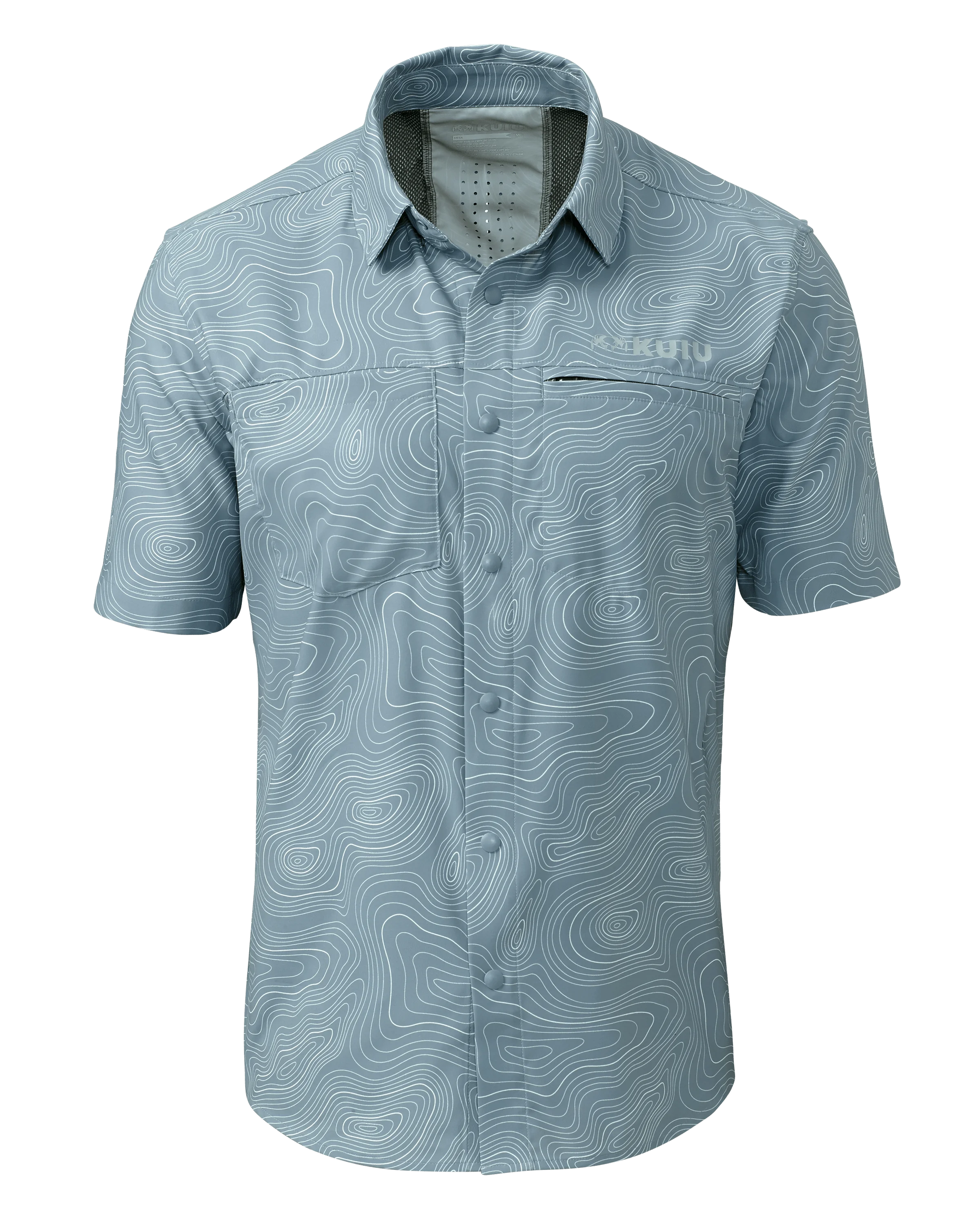 Mesa Vented SS Snap Shirt Topo | Glacier Topo Print