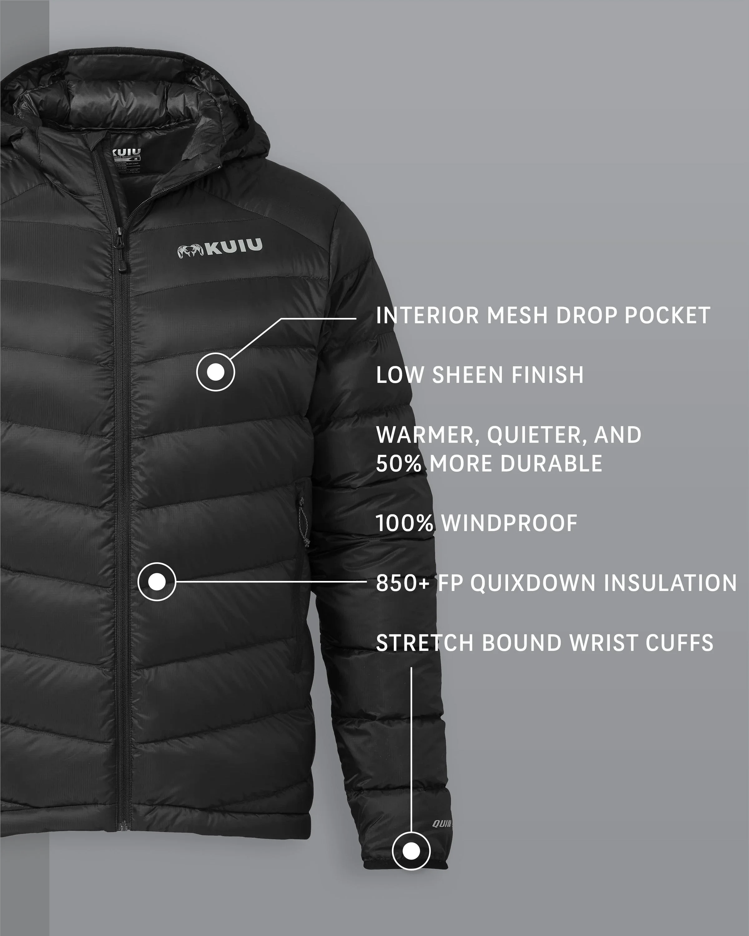 Super Down LT Hooded Jacket | Black - Image 2