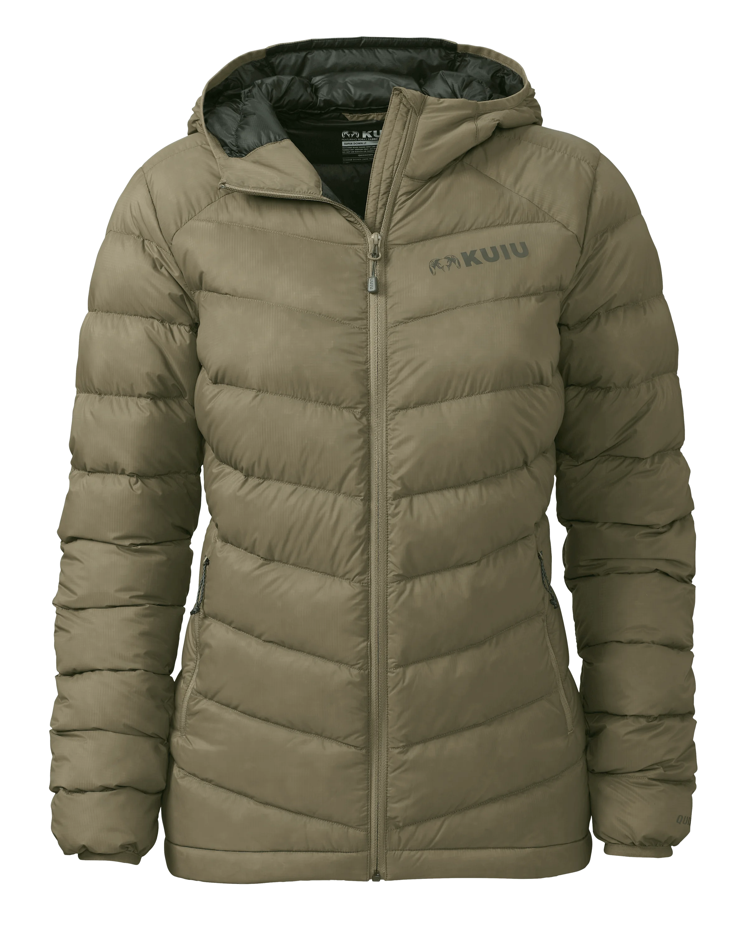 Women's Super Down LT Hooded Jacket | Khaki